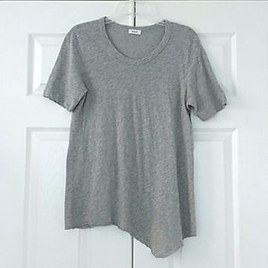 Wilt Grey Heather Short Sleeve Slub Jersey Top